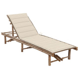 Chaise longue de jardin avec coussin Bambou