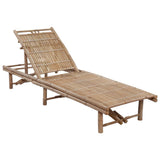 Garden lounge chair with bamboo cushion