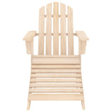 Chaise de jardin Adirondack avec pouf bois de sapin solide