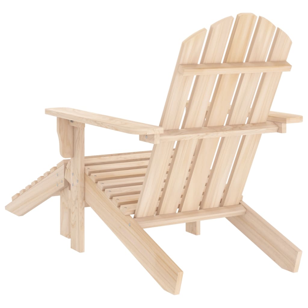 Chaise de jardin Adirondack avec pouf bois de sapin solide