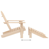 Chaise de jardin Adirondack avec pouf bois de sapin solide