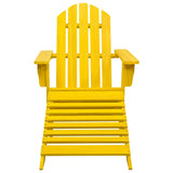 Chaise de jardin Adirondack avec pouf bois de sapin jaune