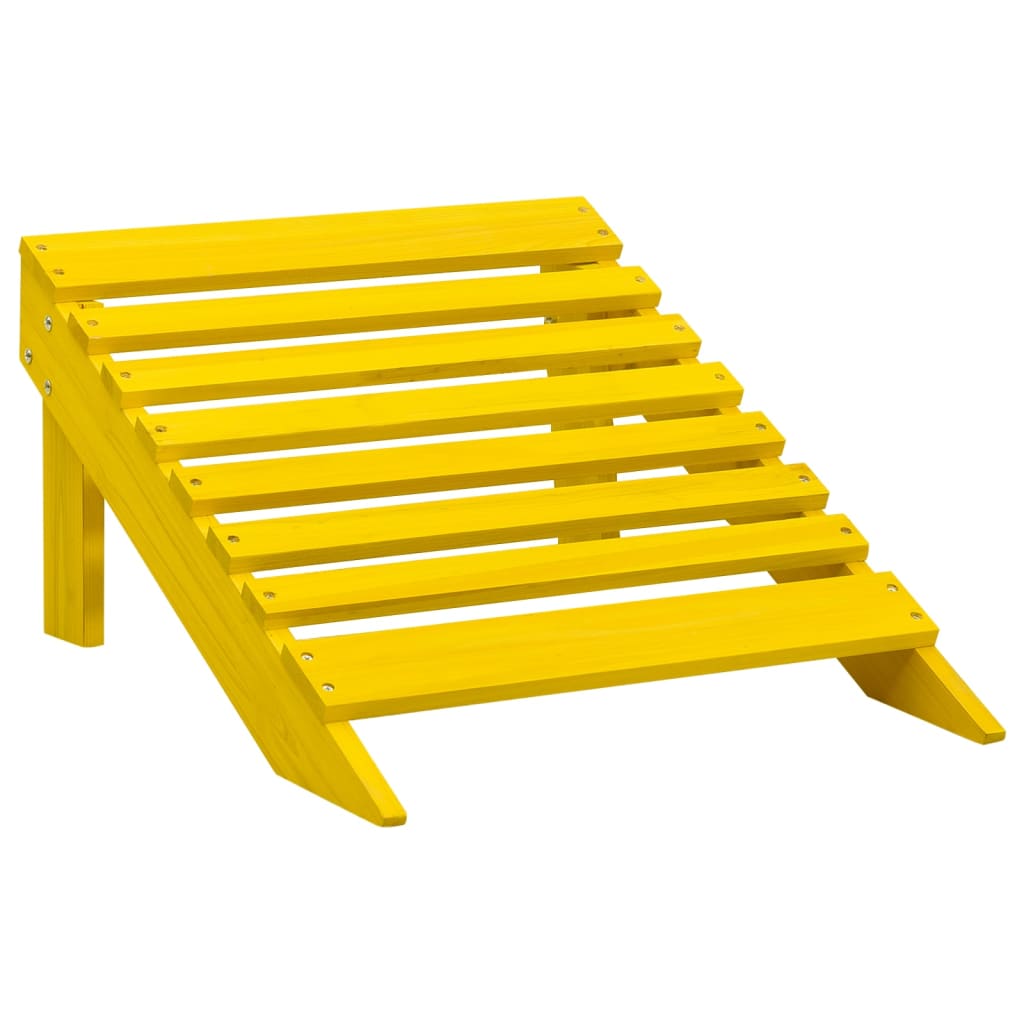 Chaise de jardin Adirondack avec pouf bois de sapin jaune