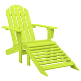 Chaise de jardin Adirondack avec pouf bois de sapin solide vert