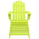 Chaise de jardin Adirondack avec pouf bois de sapin solide vert