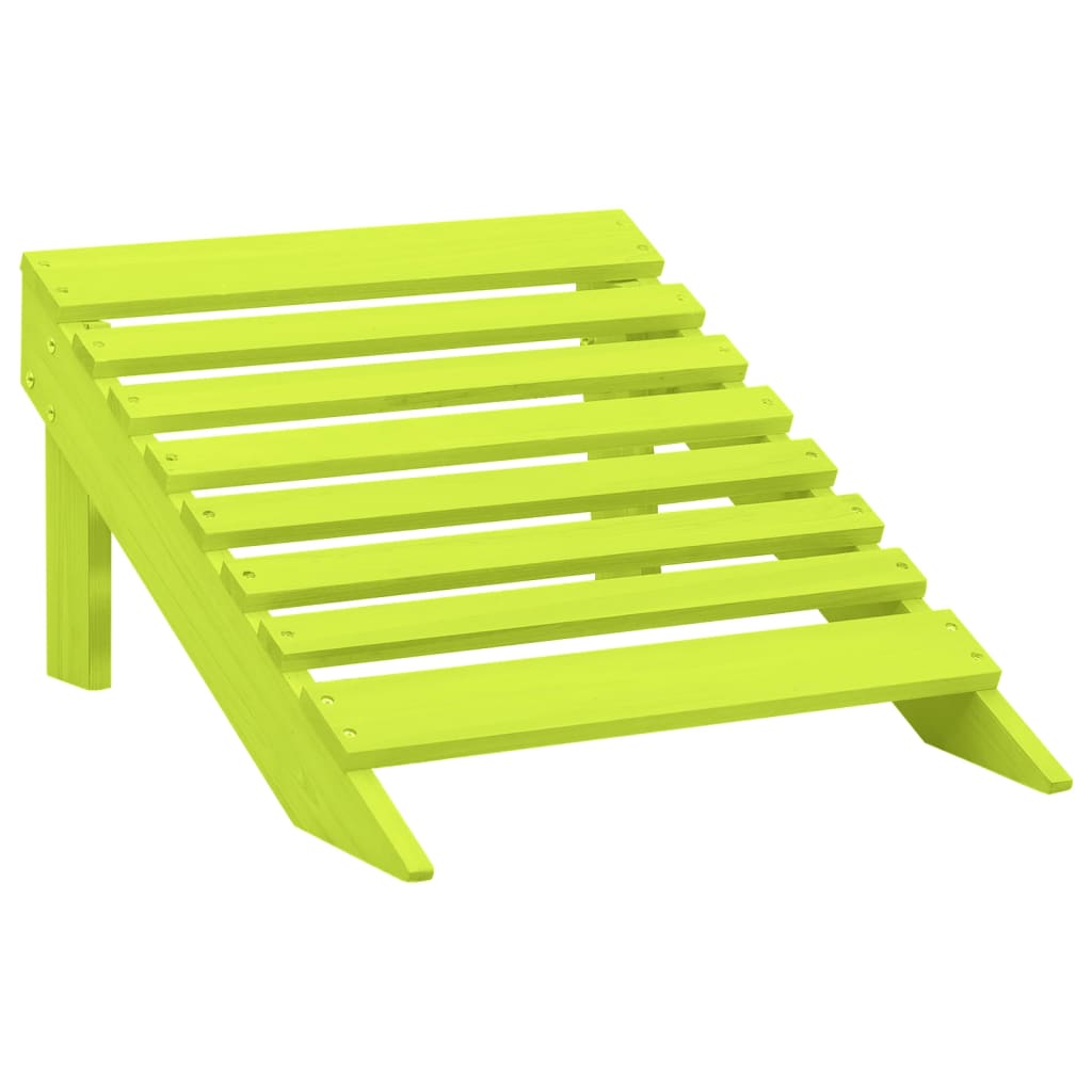 Chaise de jardin Adirondack avec pouf bois de sapin solide vert