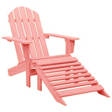 Chaise de jardin Adirondack avec pouf bois de sapin solide rose