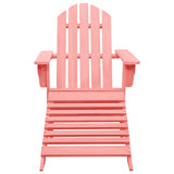 Chaise de jardin Adirondack avec pouf bois de sapin solide rose