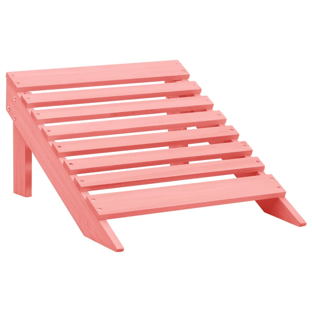 Chaise de jardin Adirondack avec pouf bois de sapin solide rose