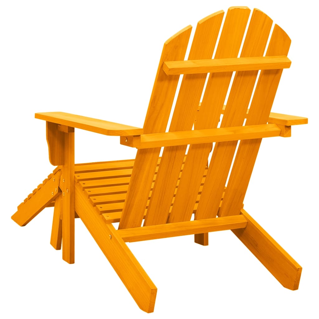 Chaise de jardin Adirondack avec pouf bois de sapin orange