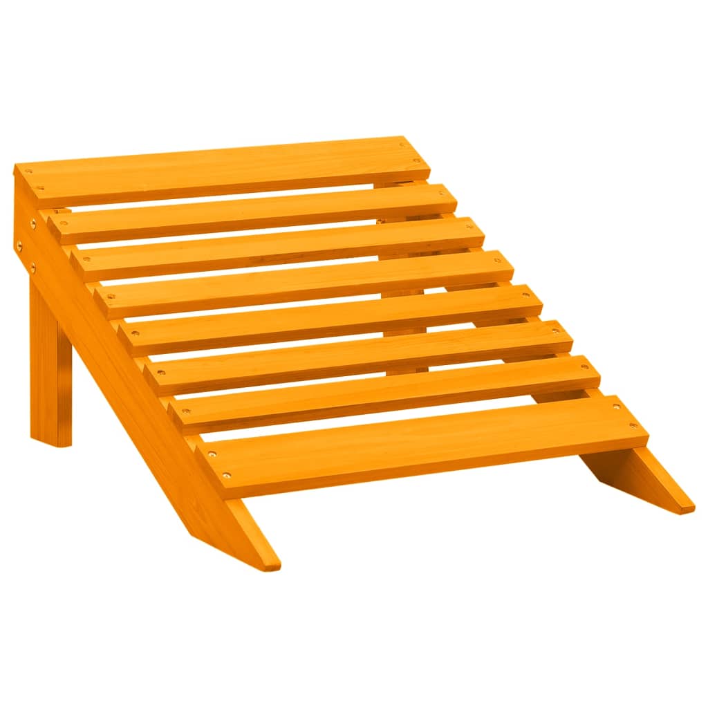 Chaise de jardin Adirondack avec pouf bois de sapin orange