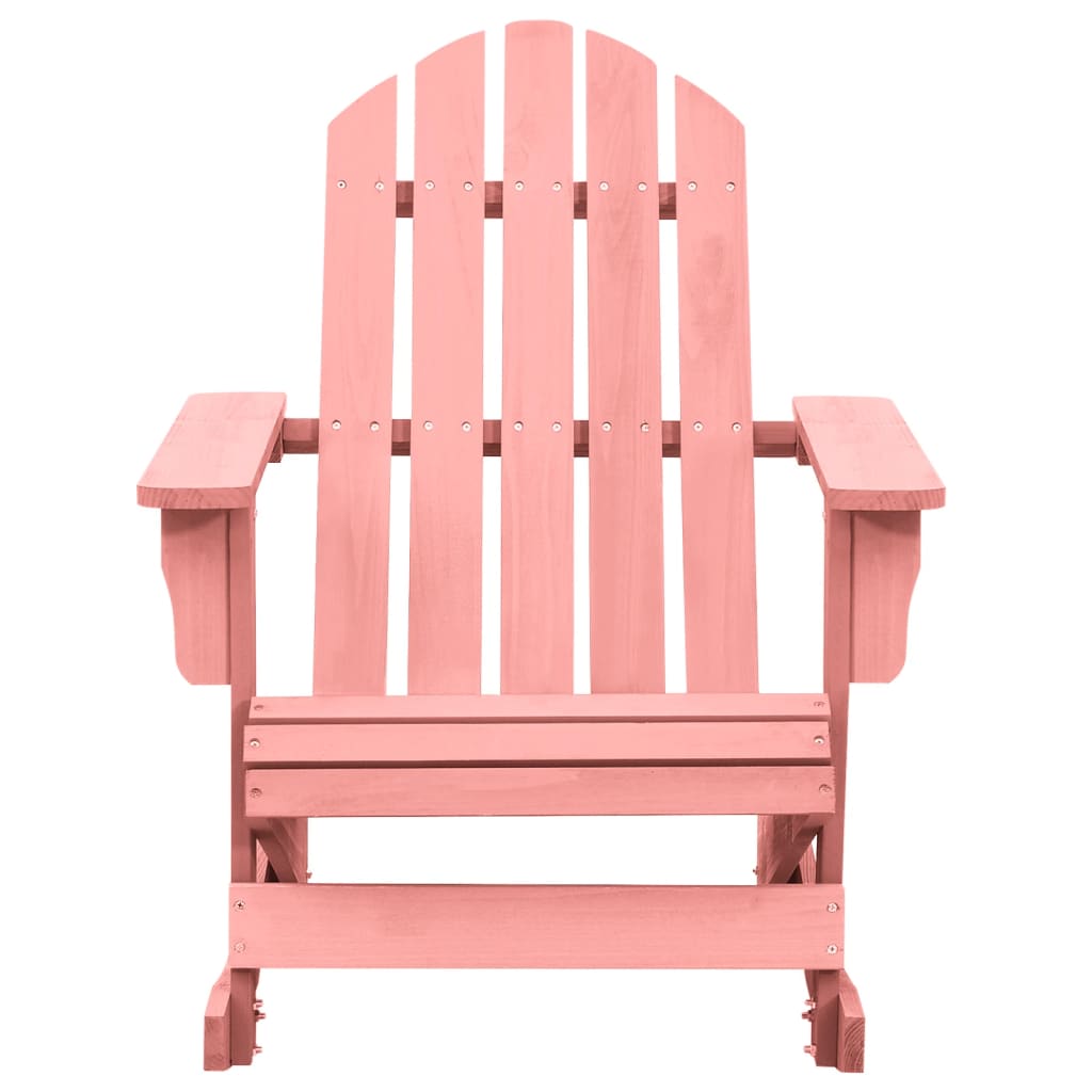 Chaise à bascule de jardin Adirondack bois de sapin massif rose