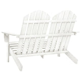 Chaise de jardin Adirondack 2 places bois de sapin massif blanc