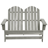 Adirondack 2-seater garden chair in solid fir wood, gray