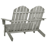 Adirondack 2-seater garden chair in solid fir wood, gray