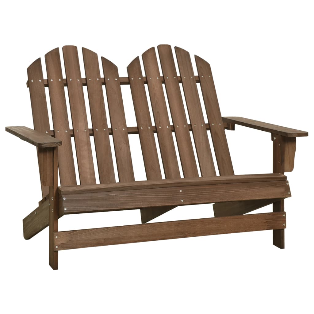 Chaise de jardin Adirondack 2 places bois sapin massif marron