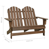 Chaise de jardin Adirondack 2 places bois sapin massif marron