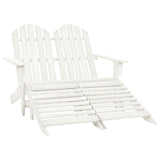 Chaise de jardin Adirondack 2 places et repose-pied sapin blanc