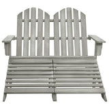 Chaise de jardin Adirondack 2 places et repose-pied sapin gris