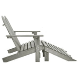 Adirondack 2-seater garden chair and footrest in gray fir