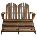 Chaise de jardin Adirondack 2 places repose-pied sapin marron