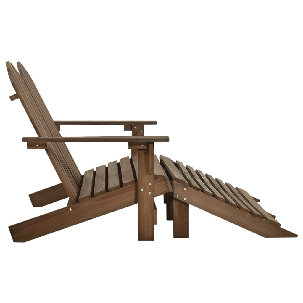 Chaise de jardin Adirondack 2 places repose-pied sapin marron