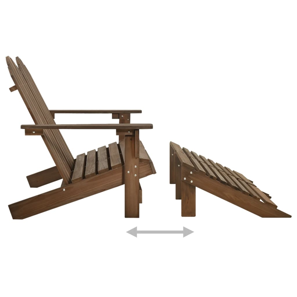 Chaise de jardin Adirondack 2 places repose-pied sapin marron