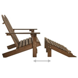 Adirondack 2-seater garden chair with footrest in brown fir