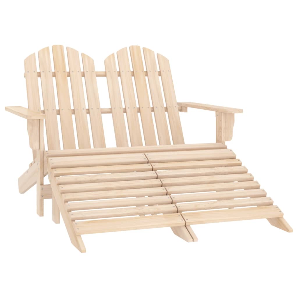 2-seater Adirondack garden chair and footrest fir