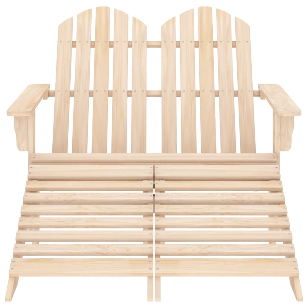 Chaise de jardin Adirondack 2 places et repose-pied sapin