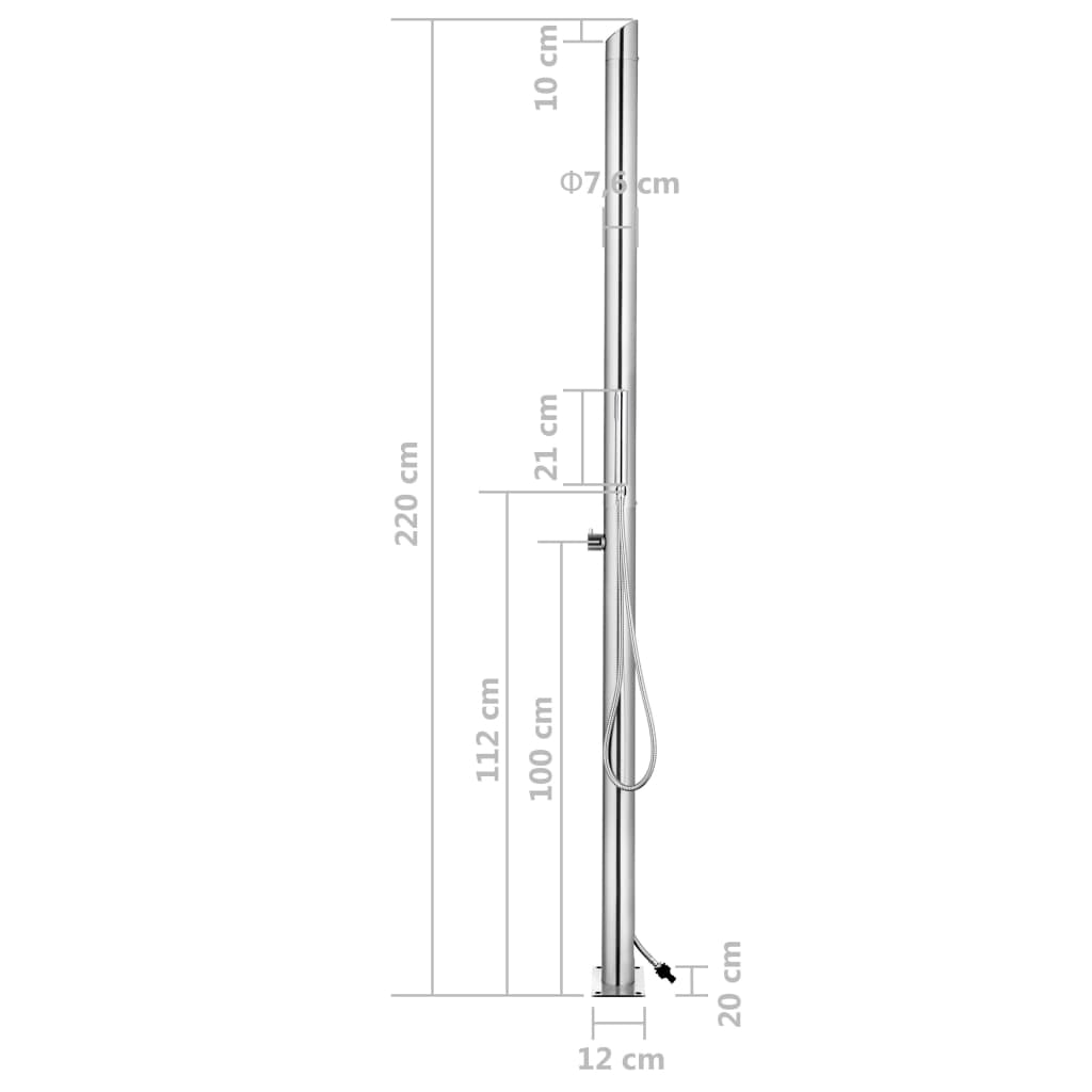 Douche de jardin 220 cm Acier inoxydable