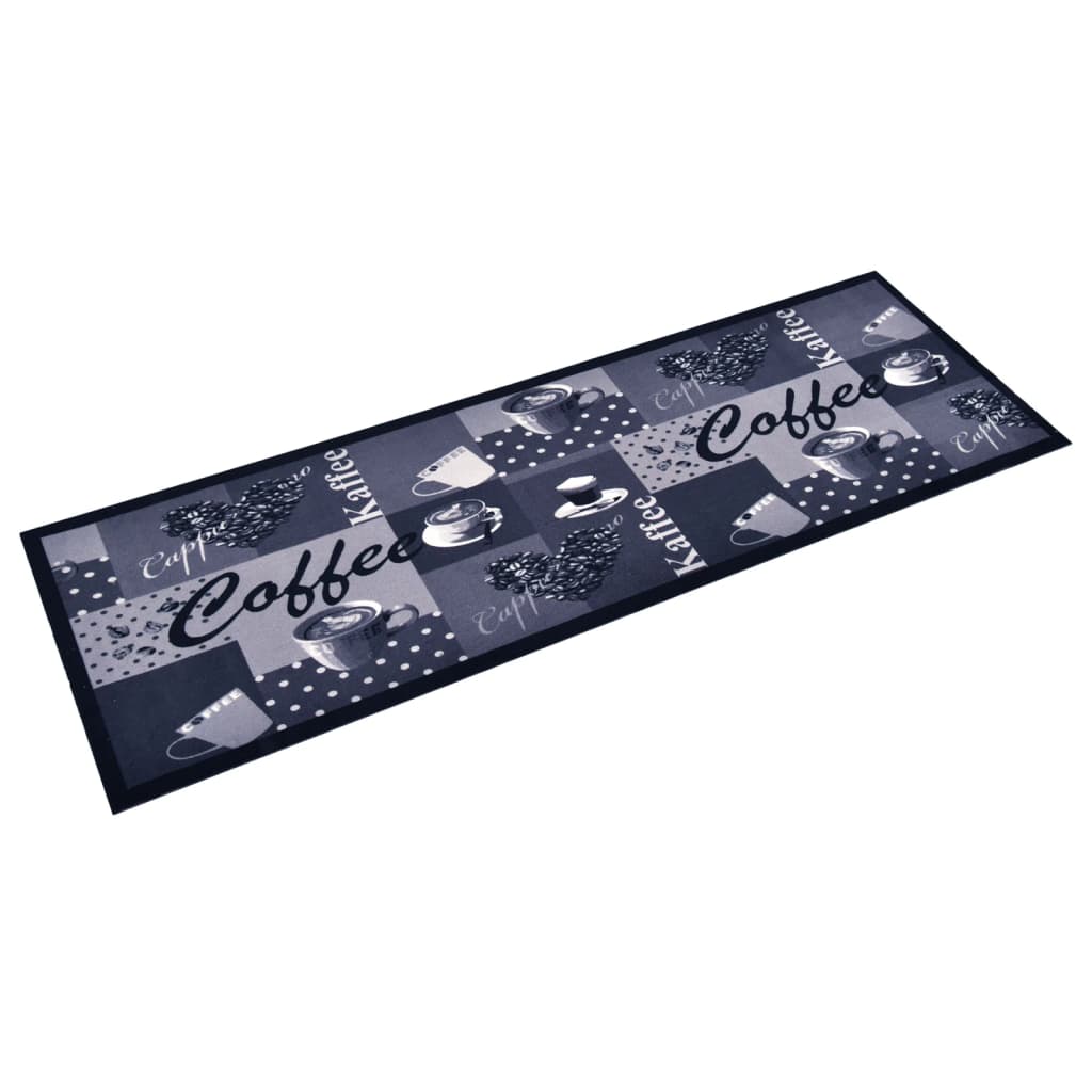 Tapis de cuisine lavable Bleu café 60x300 cm