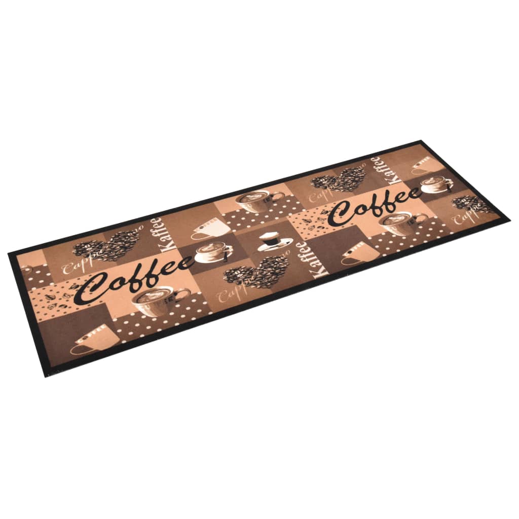 Tapis de cuisine lavable Marron café 60x180 cm