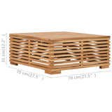 Table et repose-pied de jardin coussin gris foncé Bois de teck