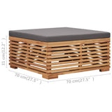 Table et repose-pied de jardin coussin gris foncé Bois de teck