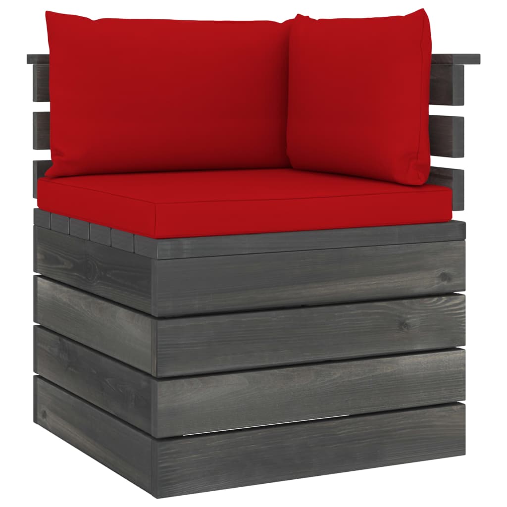 Garden pallet corner sofa with cushion Pine wood