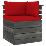 Garden pallet corner sofa with cushion Pine wood