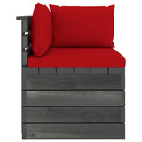 Garden pallet corner sofa with cushion Pine wood