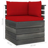 Garden pallet corner sofa with cushion Pine wood