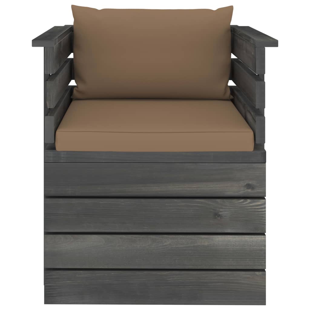 Fauteuil de jardin avec coussins Bois de pin