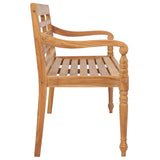 Banc Batavia avec coussin gris 120 cm Bois de teck massif