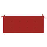 Banc Batavia avec coussin rouge 120 cm Bois de teck massif