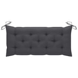 Banc Batavia avec coussin anthracite 120 cm Bois de teck massif