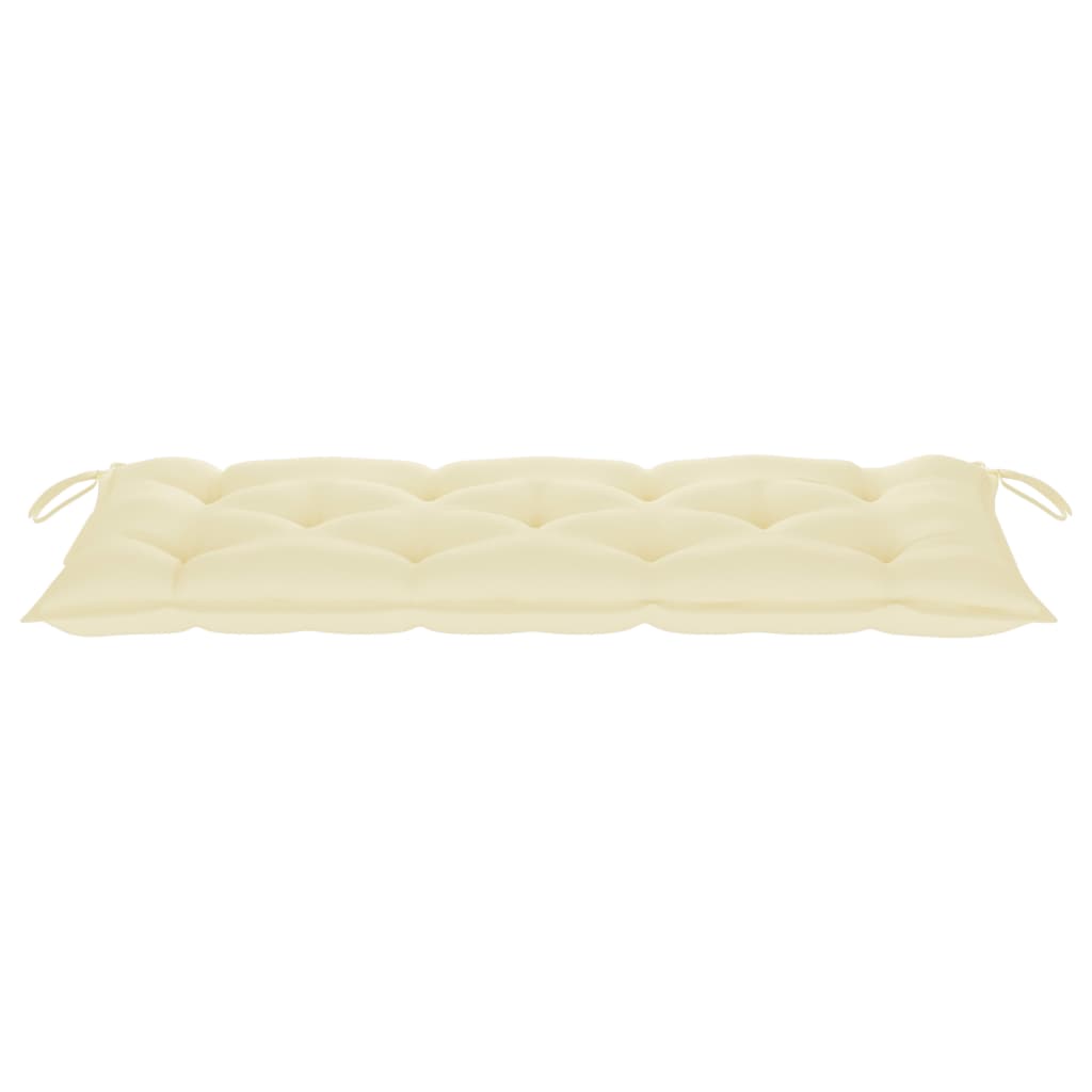 Banc Batavia avec coussin blanc crème 120cm Bois de teck massif