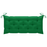 Banc Batavia avec coussin vert 120 cm Bois de teck massif