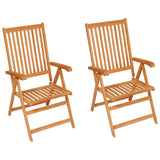 Chaises de jardin lot de 2 et coussins bleu royal Teck massif