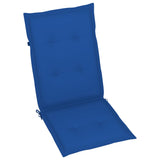 Chaises de jardin lot de 2 et coussins bleu royal Teck massif