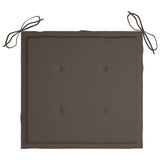 Taupe-Gartenstühle und Kissen, 2er-Set, massives Teakholz