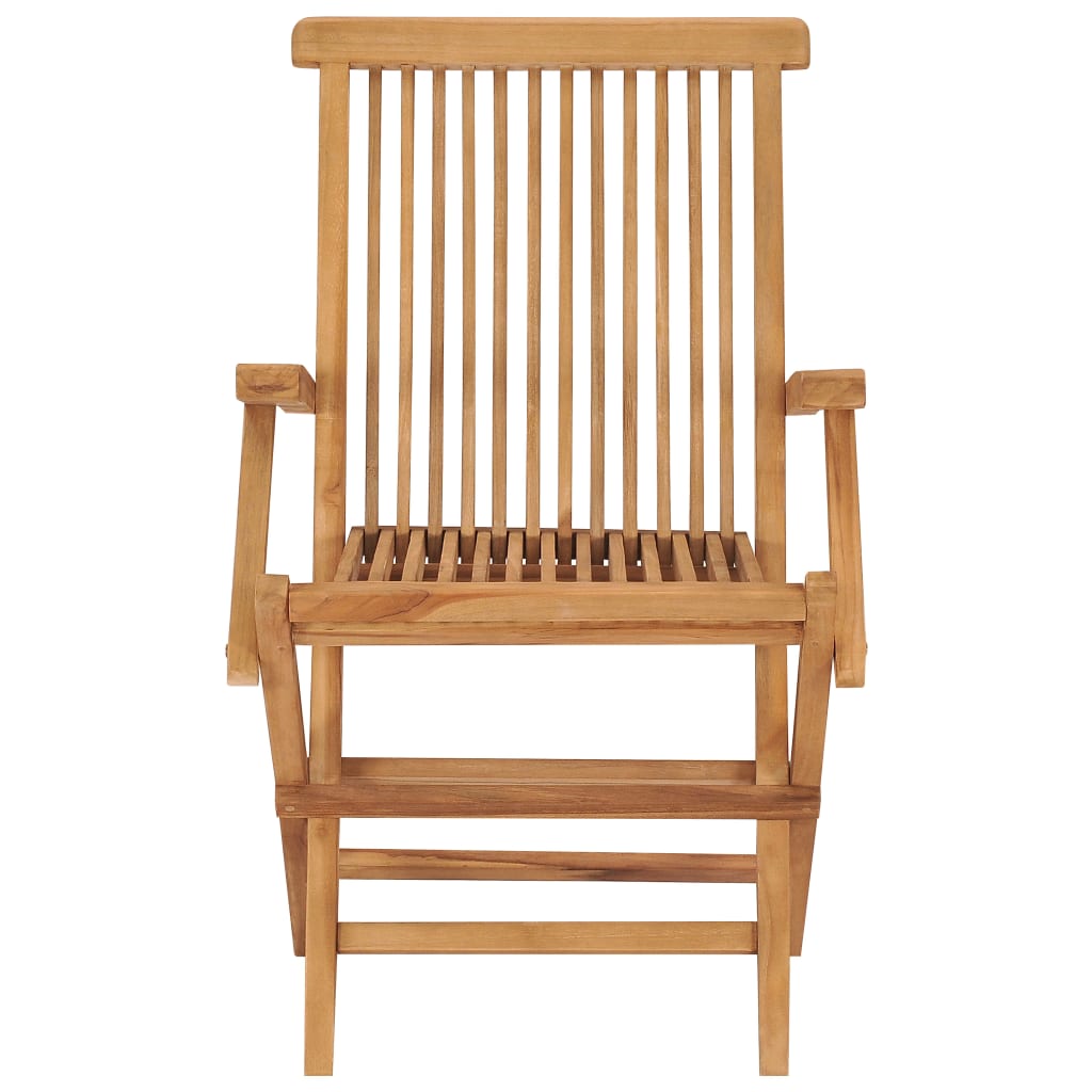 Chaises de jardin avec coussins beige lot de 2 Bois teck massif