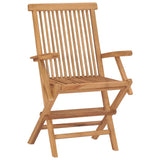 Chaises de jardin avec coussins vert lot de 2 Bois teck massif